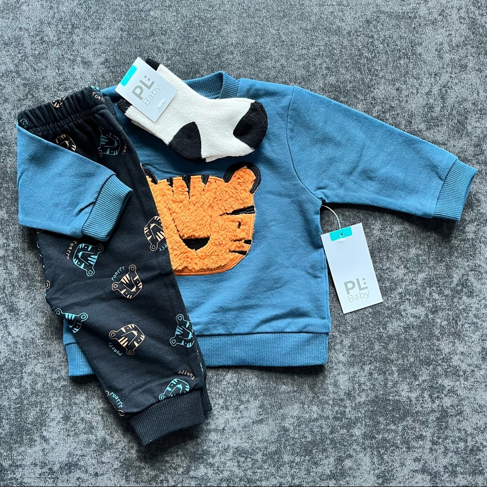 NWT PL Baby Tiger 3 Piece Outfit